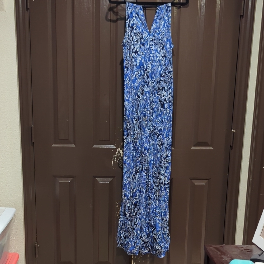 Lucky Brand Blue Floral Maxi Dress